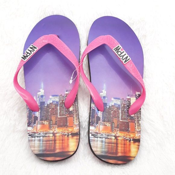 NYPW Women's "NEW YORK CITY GRAPHICS" Thong Flip Flops (Size Small 5- 6) NEW!!! - Picture 5 of 5